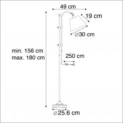QAZQA Klassische Stehleuchte mit weißem Lampenschirm - Ashley -Stehlampen Verkaufsladen 3964 96616 4