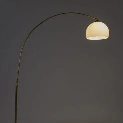 QAZQA Moderne Bogenlampe Messing mit weißem Schirm - Arc Basic -Stehlampen Verkaufsladen 3971 103292 12
