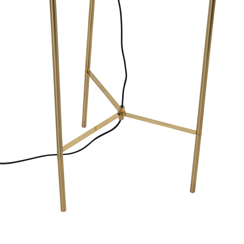 QAZQA Art Deco Stehlampe Messing mit rosa Glas - Bliss 11 QAZQA Art Deco Stehlampe Messing mit rosa Glas - Bliss – Bild 9