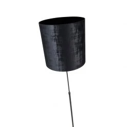 QAZQA Stehlampe schwarz Schirm schwarz 40 cm verstellbar - Parte -Stehlampen Verkaufsladen 4009 104176 5