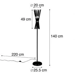 QAZQA Art Deco Stehlampe Gold - Besen 20 QAZQA Art Deco Stehlampe Gold - Besen -Stehlampen Verkaufsladen 4039 103090 4