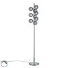Trio Leuchten Art Deco Stehleuchte Stahl dimmbar mit Rauchglas 9-Licht - Fon -Stehlampen Verkaufsladen 4105 102066 0