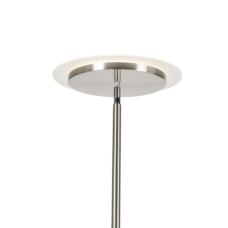 QAZQA Moderne vloerlamp staal incl. LED met leesarm - Chala 7 QAZQA Moderne vloerlamp staal incl. LED met leesarm - Chala – Bild 5