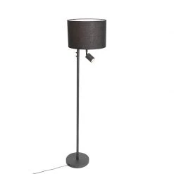 QAZQA Stehlampe schwarz mit weißer Innenseite und Leselampe - Jelena 27 QAZQA Stehlampe schwarz mit weißer Innenseite und Leselampe - Jelena -Stehlampen Verkaufsladen 4168 105567 9