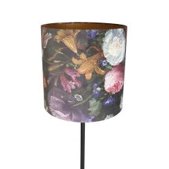 QAZQA Romantische Stehleuchte schwarz mit Blumenschirm 40 cm - Simplo -Stehlampen Verkaufsladen 4186 102174 5