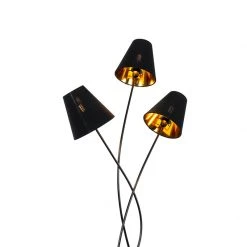 QAZQA Design Stehlampe schwarz mit gold 3-flammig - Melis -Stehlampen Verkaufsladen 4201 103870 10