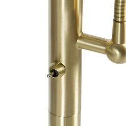 QAZQA Klassische Stehlampe Gold Stoffschirm Schwarz mit Leselampe - Retro -Stehlampen Verkaufsladen 4204 103239 6