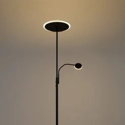 QAZQA Moderne Stehleuchte schwarz inkl. LED mit Fernbedienung und Lesearm - Strela 43 QAZQA Moderne Stehleuchte schwarz inkl. LED mit Fernbedienung und Lesearm - Strela -Stehlampen Verkaufsladen 4217 102611 18