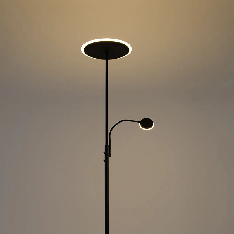 QAZQA Moderne Stehleuchte schwarz inkl. LED mit Fernbedienung und Lesearm - Strela 21 QAZQA Moderne Stehleuchte schwarz inkl. LED mit Fernbedienung und Lesearm - Strela – Bild 19