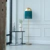 QAZQA Orientalische Stehlampe Gold mit grünen Fransen 30 cm - Fransen -Stehlampen Verkaufsladen 4221 103485 0