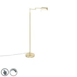 QAZQA Stehleuchte Messing inkl. LED mit Touchdimmer - Notia