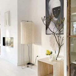 QAZQA Design Stehleuchte Stahl mit beigem Leinenschirm - Reichhaltig -Stehlampen Verkaufsladen 4271 102504 14