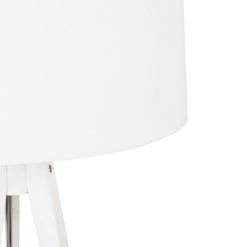 QAZQA Modernes Stehlampenstativ weiß mit weißem Schirm 50 cm - Tripod Classic -Stehlampen Verkaufsladen 4316 104118 2