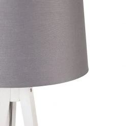 QAZQA Modernes Stativ weiß mit Leinenschirm dunkelgrau 45 cm - Tripod Classic -Stehlampen Verkaufsladen 4341 104116 2