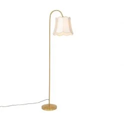 QAZQA Klassische Stehlampe aus Messing mit weißem Lampenschirm - Nona -Stehlampen Verkaufsladen 4366 104402 6