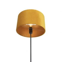 QAZQA Stehleuchte schwarz mit Veloursschirm ockergelb mit Gold 35 cm - Parte 17 QAZQA Stehleuchte schwarz mit Veloursschirm ockergelb mit Gold 35 cm - Parte -Stehlampen Verkaufsladen 4377 98585 4