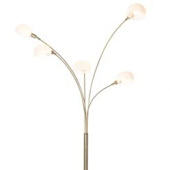 QAZQA Design Stehleuchte Messing mit Opalglas 5-flammig - Sixties Marmo -Stehlampen Verkaufsladen 4384 104443 2