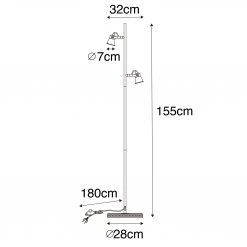 QAZQA Ländliche Stehlampe schwarz mit Holz - Jelle -Stehlampen Verkaufsladen 4397 103999 3