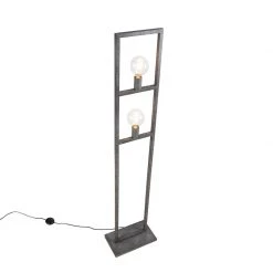 QAZQA Moderne Stehleuchte Antik Silber 2-flammig - Simple Cage 2 -Stehlampen Verkaufsladen 4401 98937 7