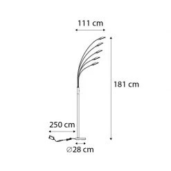 QAZQA Design Stehleuchte schwarz inkl. LED 5-flammig - Sixties Trento -Stehlampen Verkaufsladen 4433 104444 4