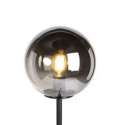 QAZQA Art Deco Stehleuchte schwarz mit Rauchglas - Pallon 19 QAZQA Art Deco Stehleuchte schwarz mit Rauchglas - Pallon -Stehlampen Verkaufsladen 4433 99145 5