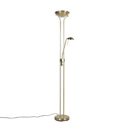 QAZQA Stehleuchte gold mit Leseleuchte inkl. LED und Dimmer - Diva 2 -Stehlampen Verkaufsladen 4443 91862 13