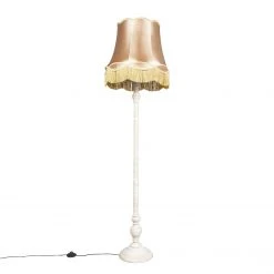 QAZQA Graue Stehlampe mit Granny-Lampenschirm Gold - Classico -Stehlampen Verkaufsladen 4451 95297 10