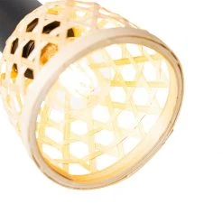 QAZQA Oosterse vloerlamp zwart met bamboe 3-lichts - Rayan -Stehlampen Verkaufsladen 4520 105627 4