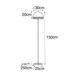 QAZQA Orientalische Stehlampe schwarz mit Rattan 30 cm - Magna Rattan -Stehlampen Verkaufsladen 4527 105025 4