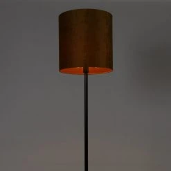 QAZQA Klassische Stehlampe schwarzer Schirm Gold 40 cm - Simplo -Stehlampen Verkaufsladen 4529 104162 9