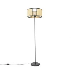 QAZQA Retro Stehlampe schwarz mit Rattan 40 cm - Akira -Stehlampen Verkaufsladen 4535 105035 14