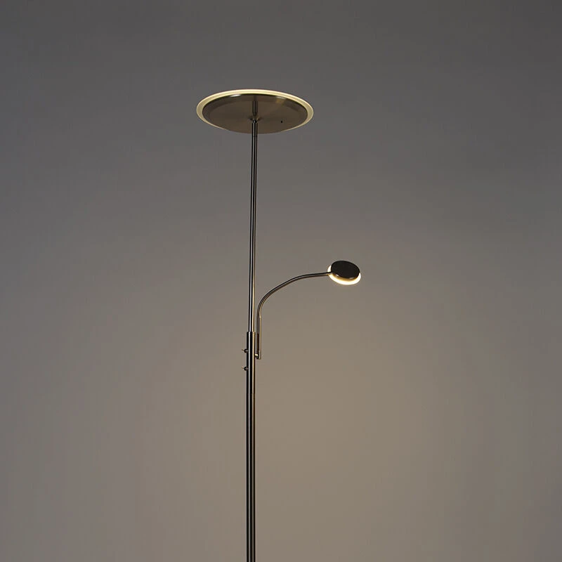 QAZQA Moderne Stehlampe Stahl inkl. LED mit Fernbedienung und Lesearm - Strela 23 QAZQA Moderne Stehlampe Stahl inkl. LED mit Fernbedienung und Lesearm - Strela – Bild 21