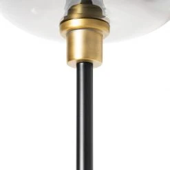 QAZQA Vloerlamp zwart met goud met smoke glas 2-lichts - Zuzanna -Stehlampen Verkaufsladen 4584 105508 4