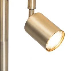 QAZQA Stehlampe bronze mit Schirm weiß und Leselampe - Jelena -Stehlampen Verkaufsladen 4589 105570 4