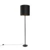 QAZQA Schwarze Stehlampe mit Veloursschirm schwarz mit Gold 40 cm - Simplo -Stehlampen Verkaufsladen 4619 98098 0