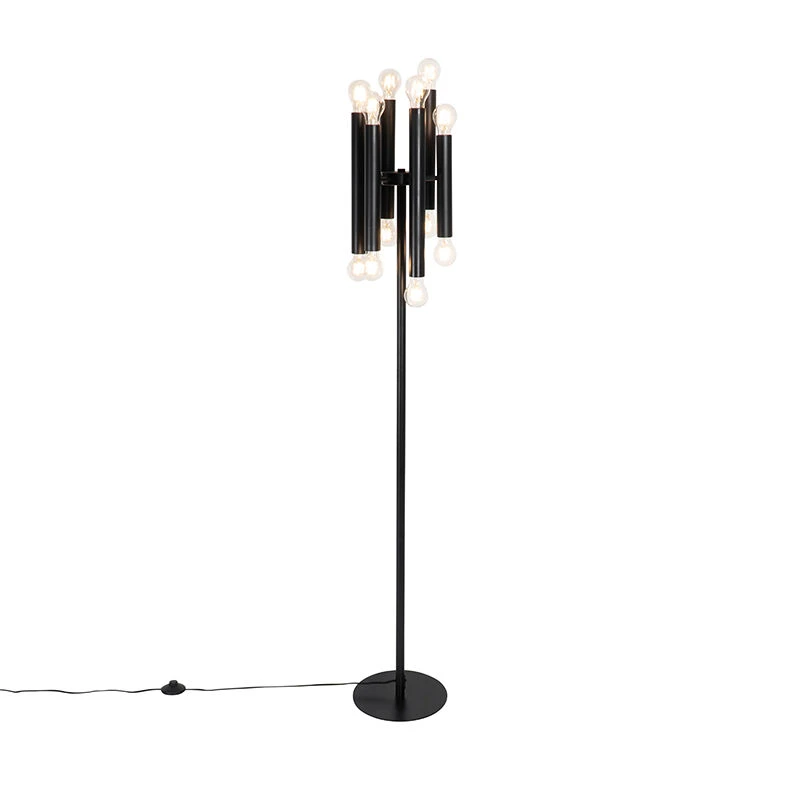 QAZQA Art Deco Stehlampe schwarz 12-Licht - Tubi 18 QAZQA Art Deco Stehlampe schwarz 12-Licht - Tubi – Bild 17