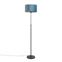 QAZQA Stehleuchte schwarz mit Veloursschirm blau mit Gold 35 cm - Parte -Stehlampen Verkaufsladen 4643 98584 10