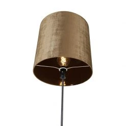 QAZQA Stehlampe schwarz Schirm braun 40 cm verstellbar - Parte -Stehlampen Verkaufsladen 4658 104175 4