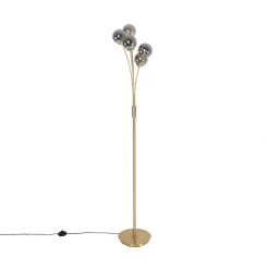 QAZQA Moderne Stehlampe Gold 5-Licht mit Rauchglas - Athen -Stehlampen Verkaufsladen 4680 103138 9