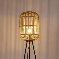QAZQA Ländliche Stehlampe Rattan - Manila 33 QAZQA Ländliche Stehlampe Rattan - Manila -Stehlampen Verkaufsladen 4681 98418 13