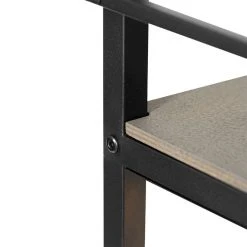 QAZQA Industriële vloerlamp zwart met hout - Cage Rack -Stehlampen Verkaufsladen 4684 105764 5