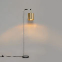 QAZQA Moderne vloerlamp zwart met goud - Lofty -Stehlampen Verkaufsladen 4690 105420 11