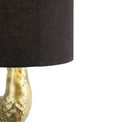 QAZQA Vintage Stehlampe Messing Stoffschirm schwarz - Kranich Vogel To -Stehlampen Verkaufsladen 4718 103811 3