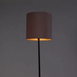 QAZQA Stehlampe schwarz mit Veloursschirm pink/gold 40 cm - Simplo -Stehlampen Verkaufsladen 4718 98574 8