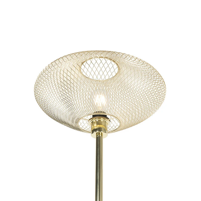 QAZQA Design Stehleuchte weiß mit Messing - Ella 13 QAZQA Design Stehleuchte weiß mit Messing - Ella – Bild 11