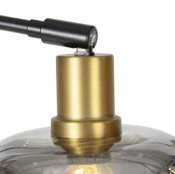QAZQA Vloerlamp zwart met goud met smoke glas 5-lichts - Zuzanna -Stehlampen Verkaufsladen 4776 105506 2