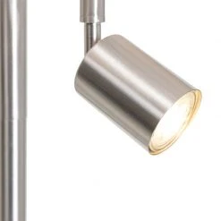 QAZQA Stehlampe Stahl mit Schirm grau und Leselampe - Jelena -Stehlampen Verkaufsladen 4783 105568 4