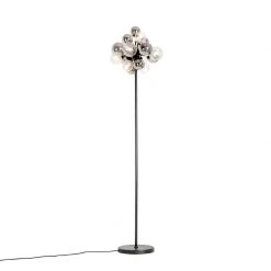 QAZQA Stehlampe schwarz mit Rauch und klarem Glas 8 Lichter - Bonnie -Stehlampen Verkaufsladen 4801 104765 10