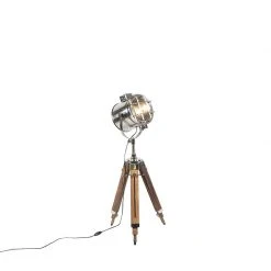 QAZQA Stehleuchte mit Holzstativ und Studiospot - Tripod Shiny -Stehlampen Verkaufsladen 4803 98819 2