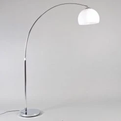 QAZQA Moderne Bogenlampe Chrom mit weißem Schirm - Arc Basic -Stehlampen Verkaufsladen 4843 89324 2
